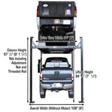 Atlas PRO8000EXT-L 8,000 lb 4-Post Lift with Dual RJ35 Sliding Bridge Jacks Combo