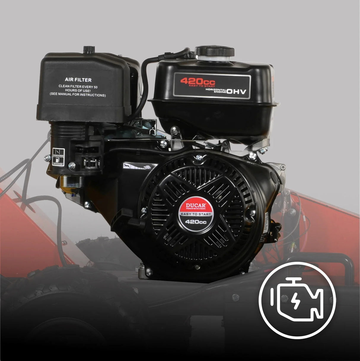 MechMaxx 15" 15HP 420cc DUCAR E-Start Stump Grinder with Tow Bar, Model SG380