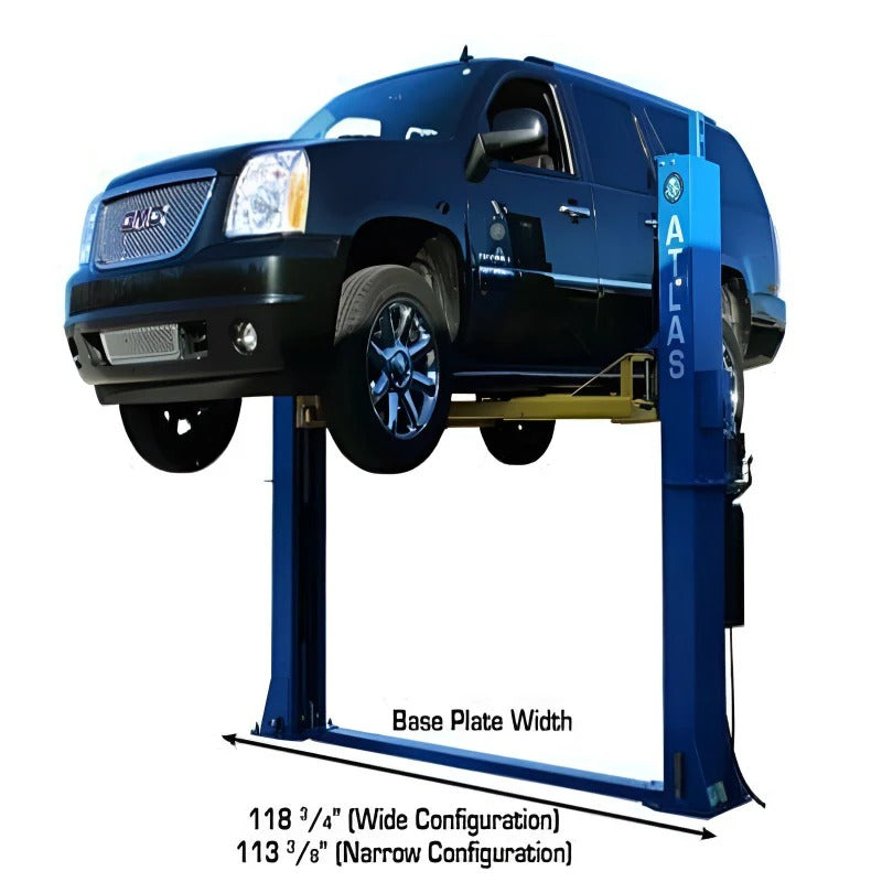 Atlas BP12000X 12,000 lb Baseplate 2-Post Lift – Heavy-Duty Low Ceiling Commercial Lift