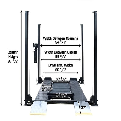 Atlas PRO8000 4-Post Vehicle Lift with RJ35 Sliding Bridge Jacks Combo