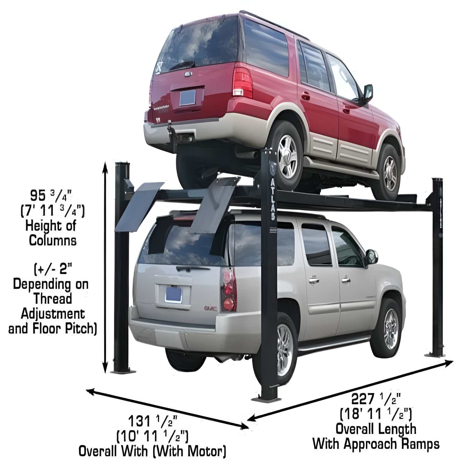 Atlas PRO9000 9,000 lb Capacity  4-Post Garage Vehicle Lift