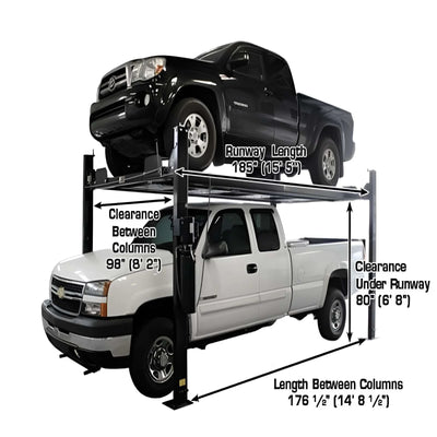 Atlas PRO8000EXT-L 8,000 lb 4-Post Lift with Dual RJ35 Sliding Bridge Jacks Combo
