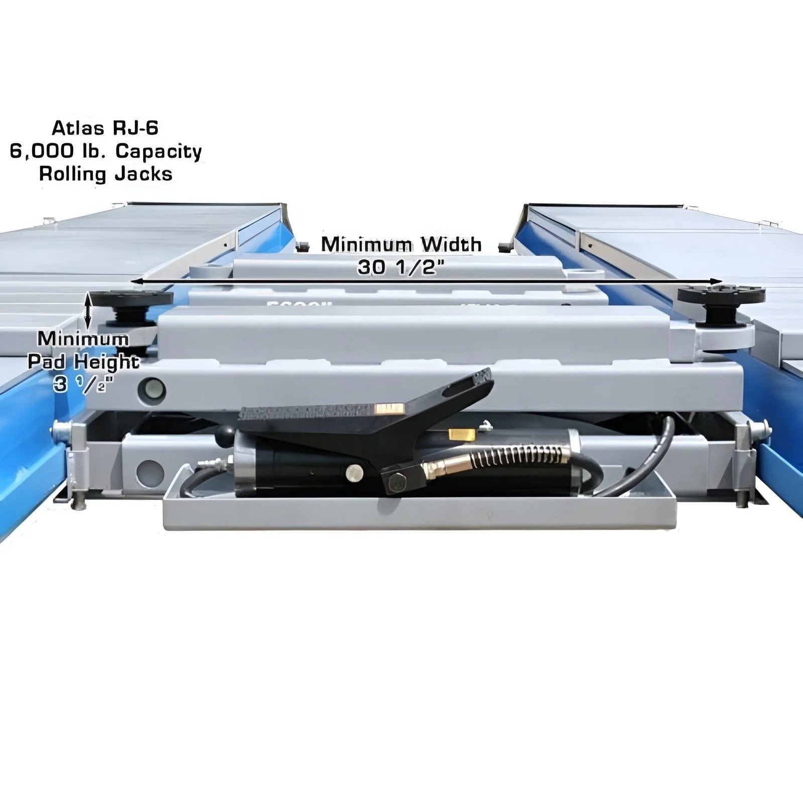Atlas RJ6 6,000 lb Air/Hydraulic Rolling Bridge Jack