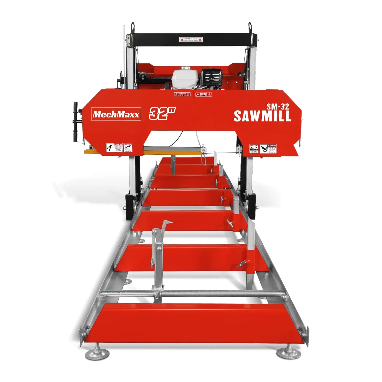 MechMaxx 32" Portable Sawmill with HONDA GX390 Engine, 20' Track Length with Extension and 5 Blades Included, Model SM-32