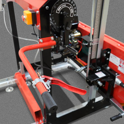 MechMaxx 32" Portable Sawmill with 15HP 459cc Engine, 26.5" Board Width, 20' Track Length with Extension and 5 Blades Included, Model SM-32