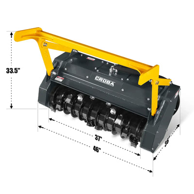 MechMaxx 37" Forestry Drum Mulcher Attachment for Mini Skid Steer with Hydraulic Flow Range 11–16 GPM, Model MCH37