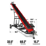 MechMaxx Firewood Conveyor with 7HP 212cc Engine, 124" Max Lift Height, 236" Length, Model HC2016