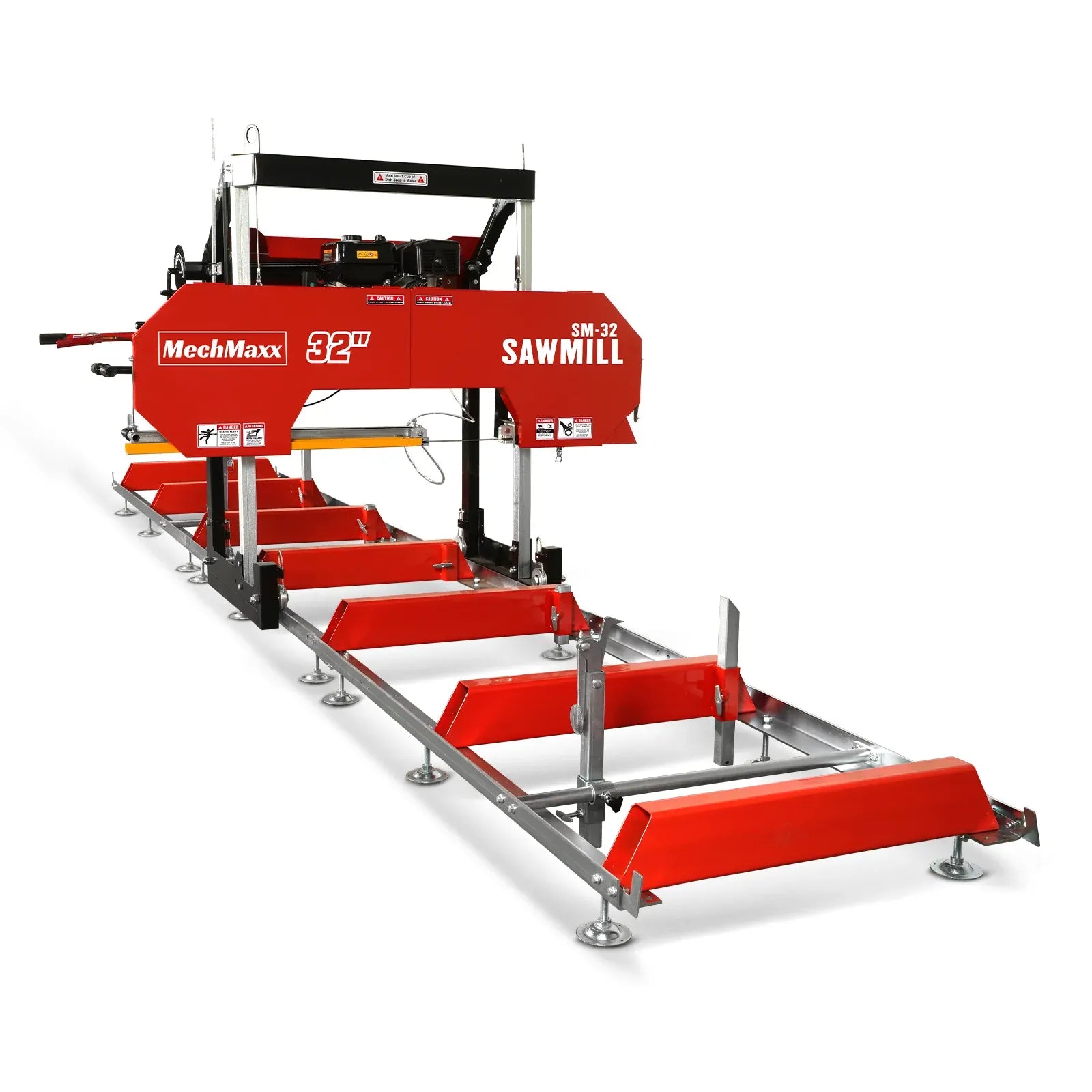 MechMaxx 32" Portable Sawmill with KOHLER CH440 Engine, 20' Track Length with Extension and 5 Blades Included, Model SM-32