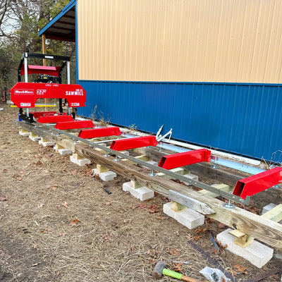 MechMaxx 32" Portable Sawmill with 15HP 459cc Engine, 26.5" Board Width, 20' Track Length with Extension and 5 Blades Included, Model SM-32