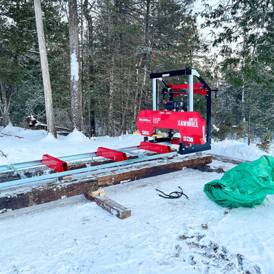 MechMaxx 32" Portable Sawmill with KOHLER CH440 Engine, 20' Track Length with Extension and 5 Blades Included, Model SM-32