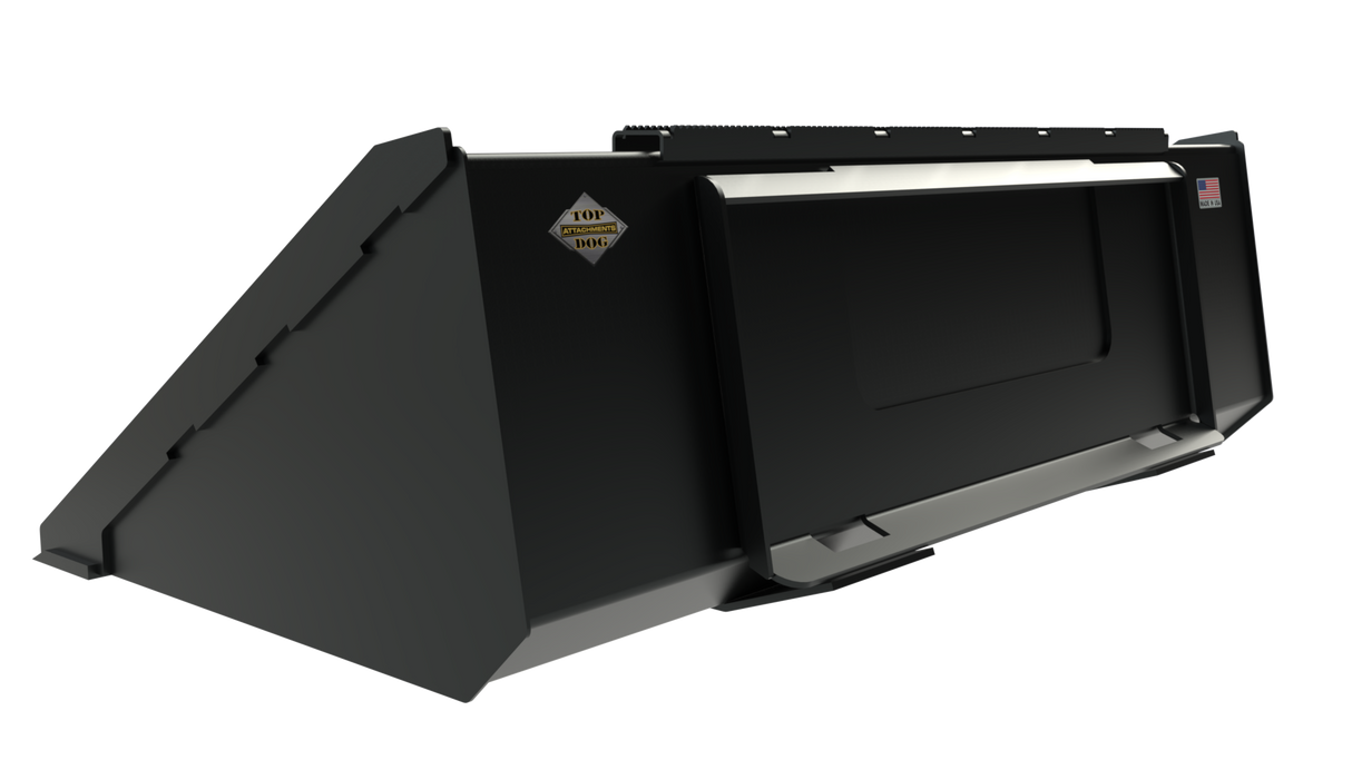 Top Dog Attachments 72" Dirt Bucket for Skid Steers, .605 cu yd Capacity — view 2
