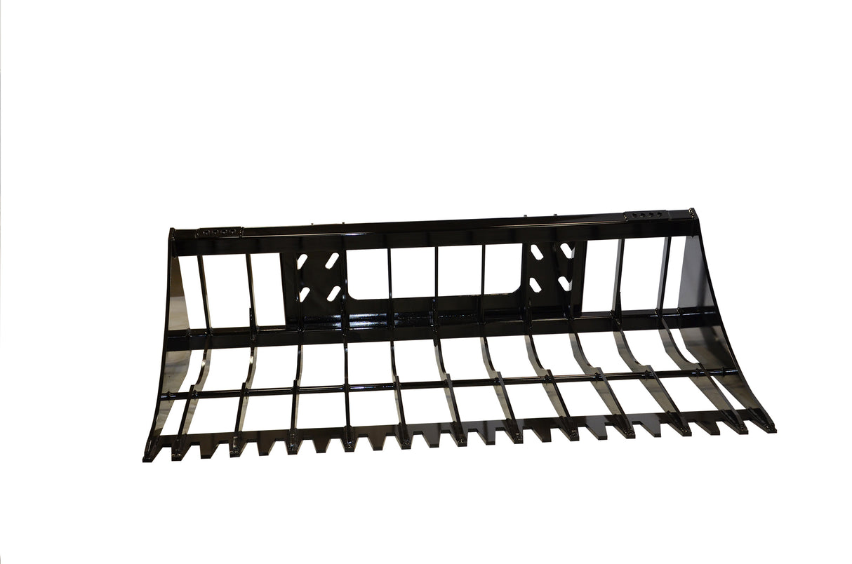 Top Dog Attachments 68" Heavy Duty Rock Bucket for Skid Steers, 6 Inch Tine Spacing