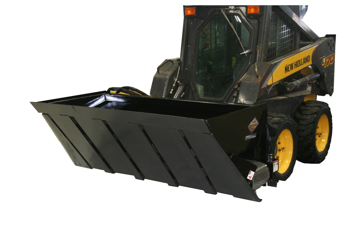 Top Dog Attachments 72" Dual Side Flow Bucket for Skid Steers, Heavy Material