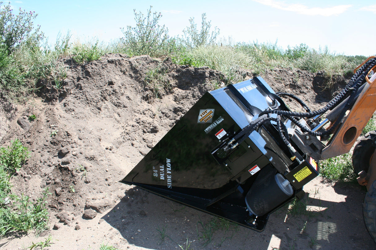 Top Dog Attachments 72" High Capacity Side Flow Bucket with Beater Bar, Light Material — view 5