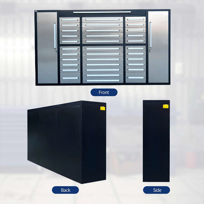 Chery Industrial 9 ft Garage Storage Cabinet with 34 Drawers & 2 Cabinets - WW000219