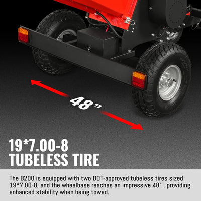MechMaxx 8" 35HP 1000cc ZONSEN 4-Wheel Drum Wood Chipper with Taillight, Model B200