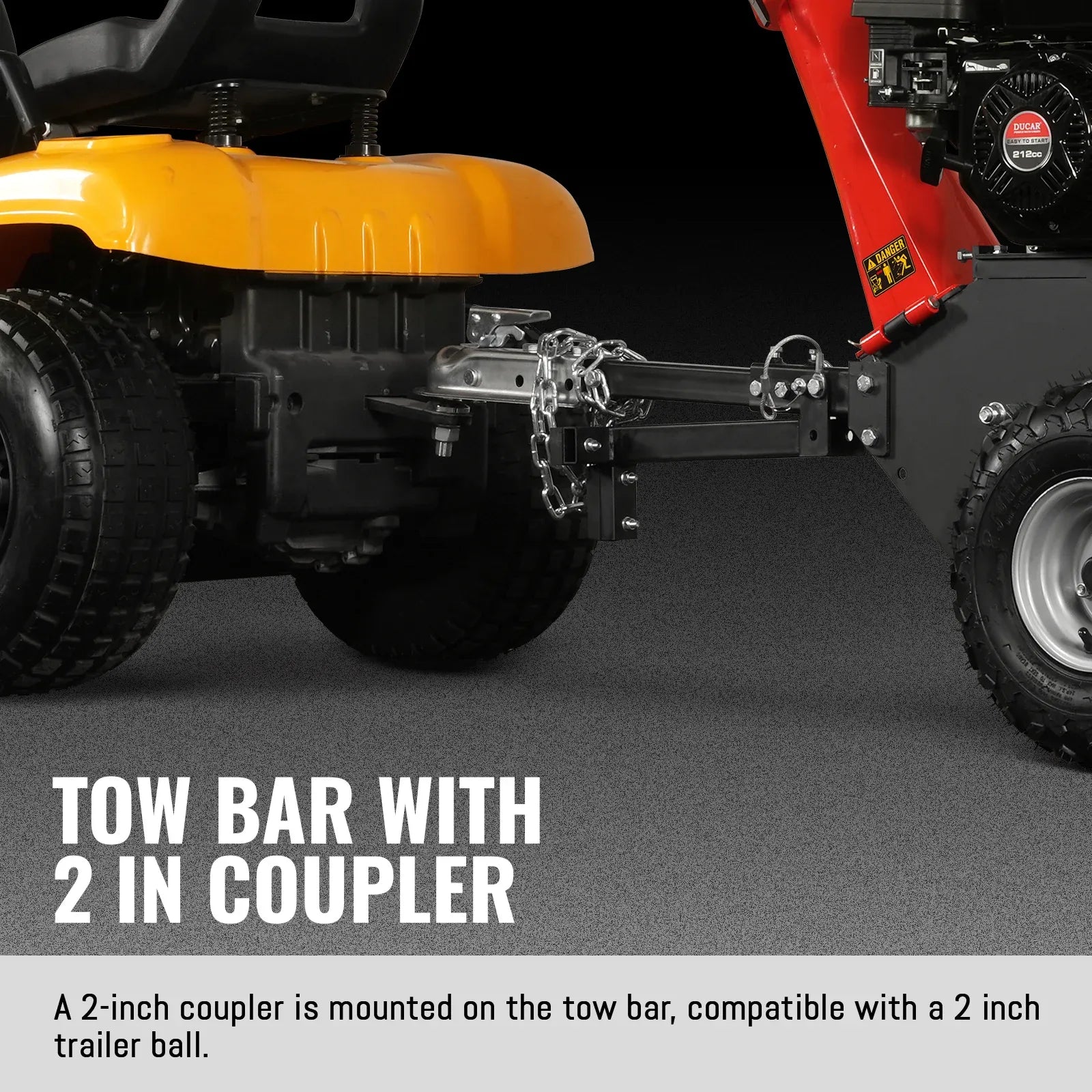 MechMaxx 4" 7HP 212cc DUCAR Gas Powered Wood Chipper with Tow Bar, Model GS650