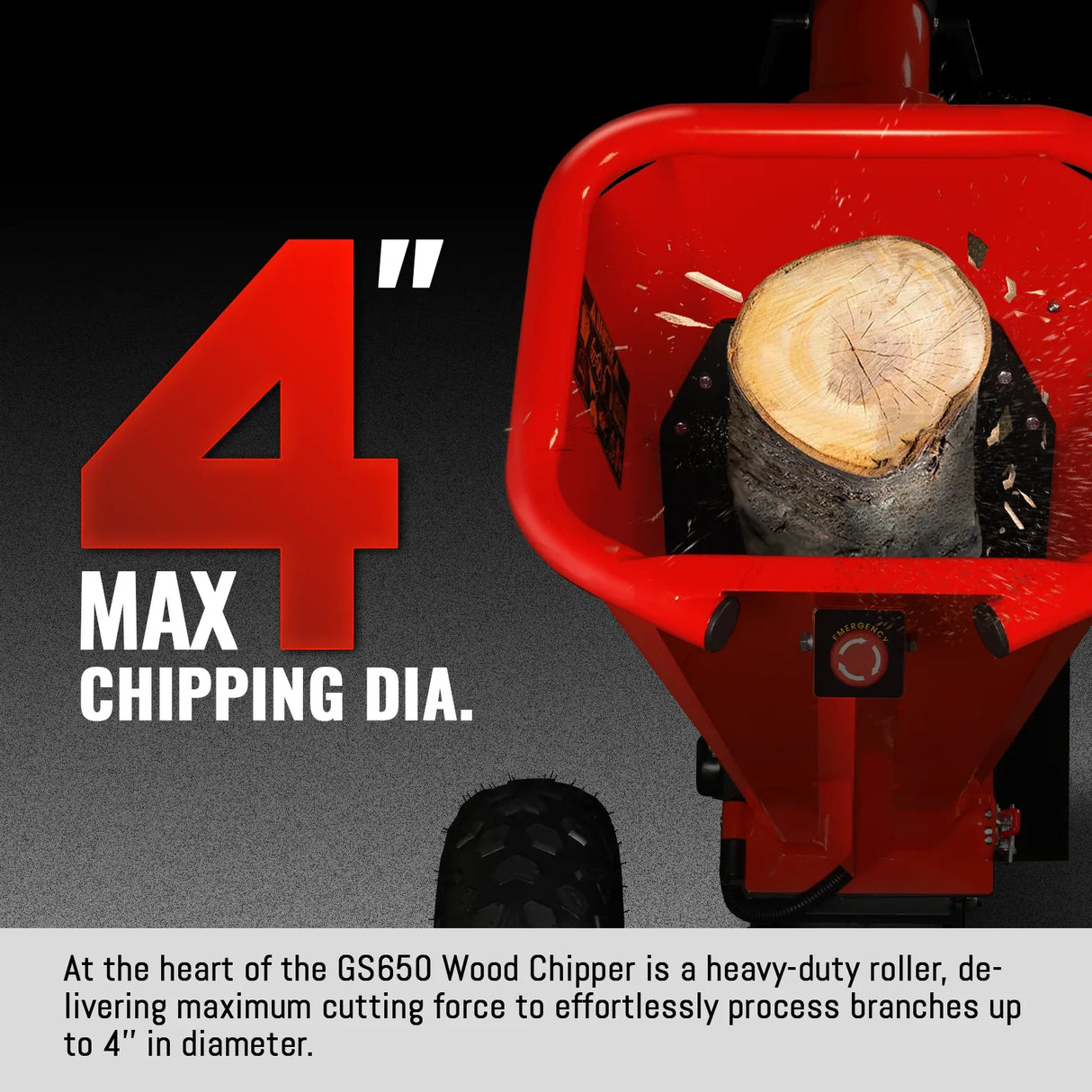 MechMaxx 4" HONDA GX200 Gas Powered Wood Chipper, Model GS650