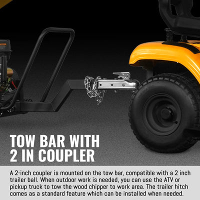 MechMaxx 5" 15HP 420cc DUCAR E-Start Drum Wood Chipper with Tow Bar, Model PGS1500