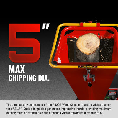 MechMaxx 5" 15HP 420cc DUCAR E-Start Disc Wood Chipper with Taillight, Model P4205
