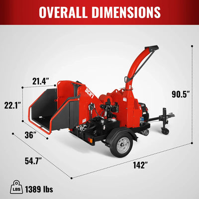 MechMaxx 7" HONDA GX690 22HP Hydraulic Feed Wood Chipper, Model DCH7