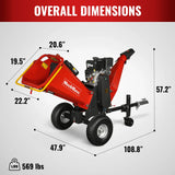 MechMaxx 6" 14HP 408cc VANGUARD E-Start Drum Wood Chipper, Model P4206