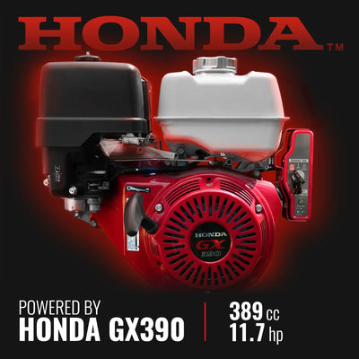 MechMaxx 6" HONDA 688cc 22HP 4-Wheel Drum Wood Chipper with Taillight, Model B150