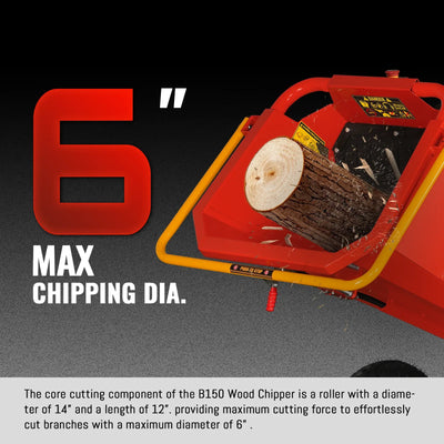 MechMaxx 6" HONDA 688cc 22HP 4-Wheel Drum Wood Chipper with Taillight, Model B150