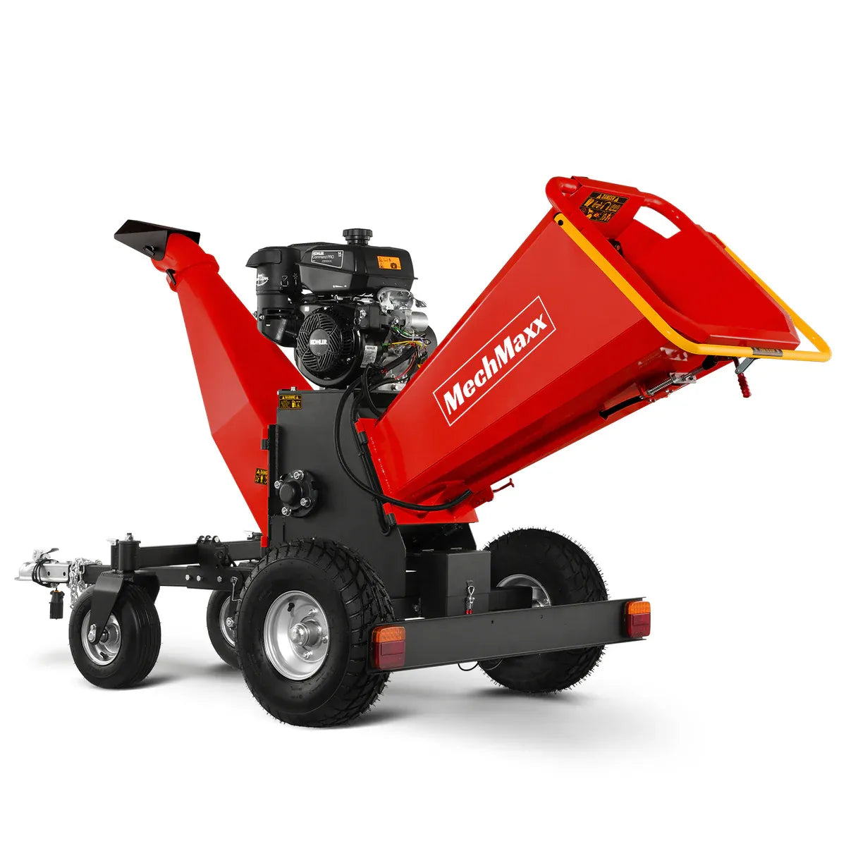 MechMaxx 6" 14HP 429cc KOHLER 4-Wheel Drum Wood Chipper with Taillight, Model B150