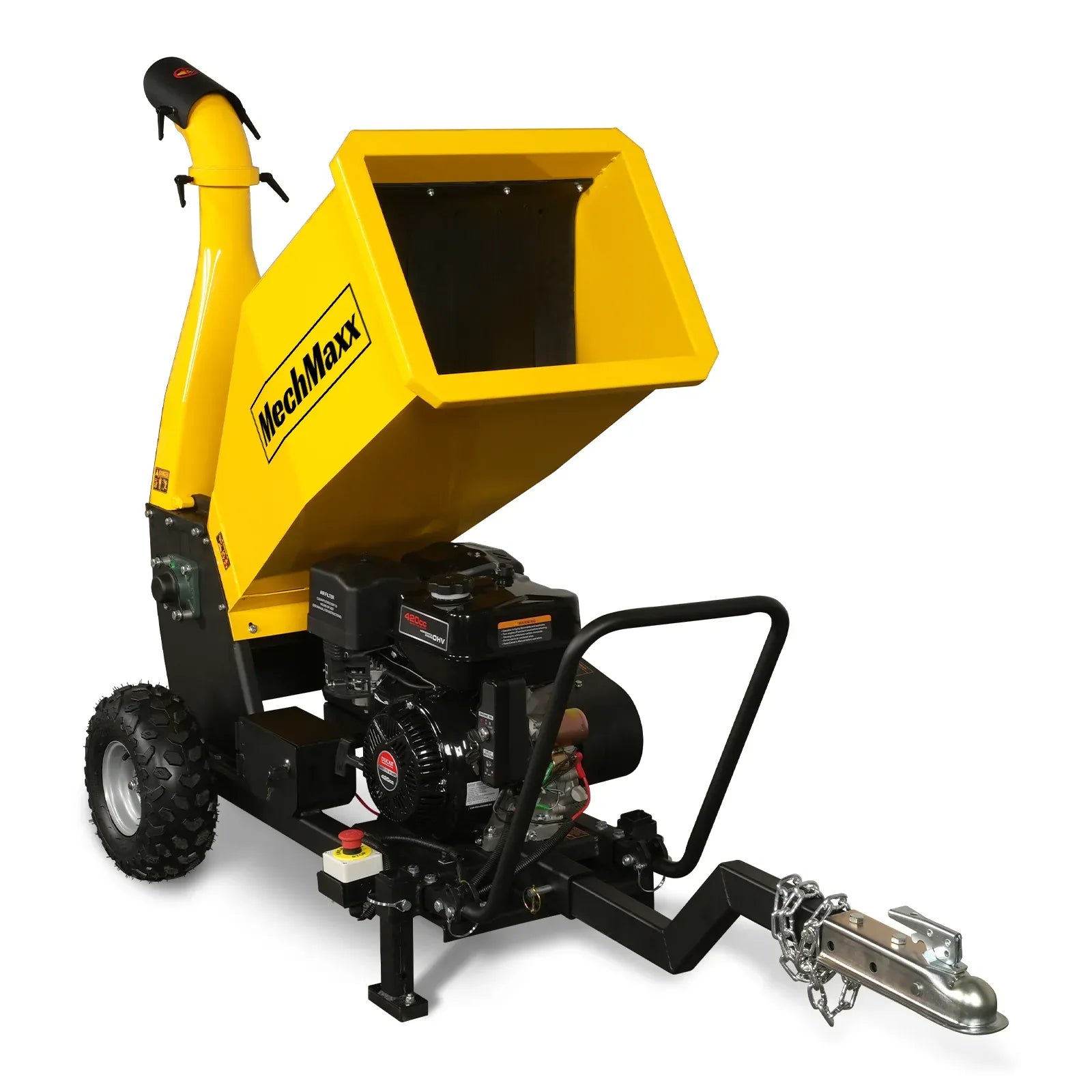 MechMaxx 5" 15HP 420cc DUCAR E-Start Drum Wood Chipper with Tow Bar, Model PGS1500