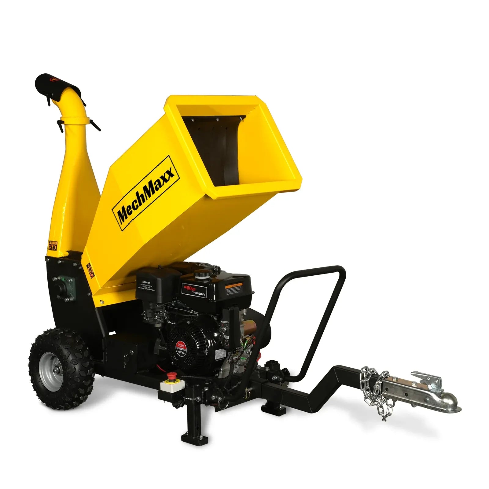 MechMaxx 5" 15HP 420cc DUCAR E-Start Drum Wood Chipper with Tow Bar, Model PGS1500