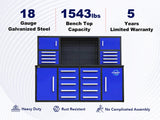 Chery Industrial 7 ft Garage Workbench Cabinet (18 Drawers & 4 Cabinets & Pegboard) - WW000204