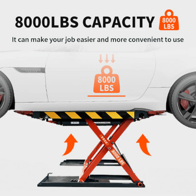 Katool KT-X90E 8,000 lb Electric Mid-Rise Scissor Lift with Low-Profile Base