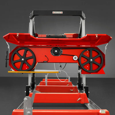 MechMaxx 36" MAX Portable Sawmill with 25HP 750cc ZONSEN V-Twin Engine, 35" Board Width, 20' Track Length with 10 Blades Included, Model SM-36MAX