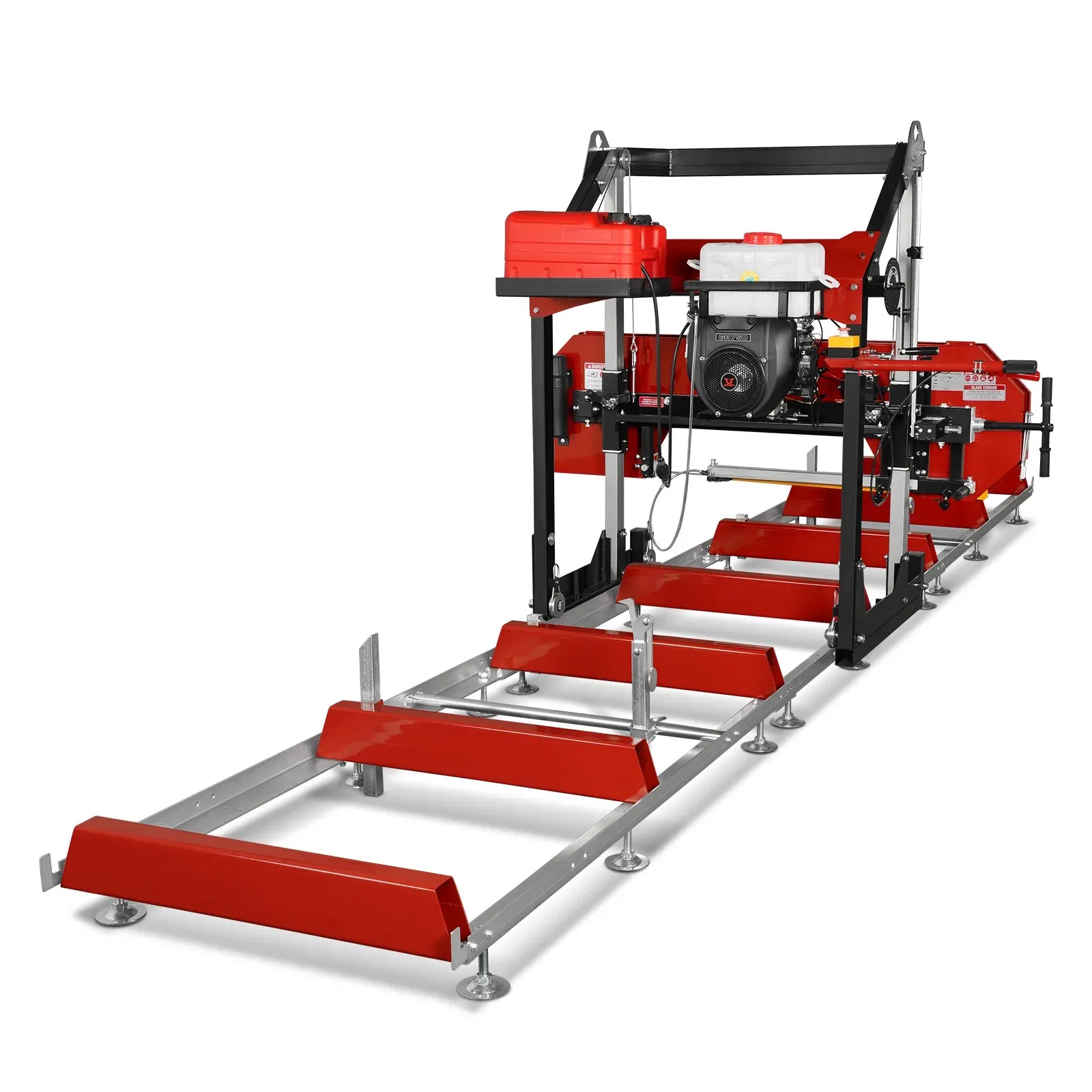 MechMaxx 36" MAX Portable Sawmill with 25HP 750cc ZONSEN V-Twin Engine, 35" Board Width, 20' Track Length with 10 Blades Included, Model SM-36MAX